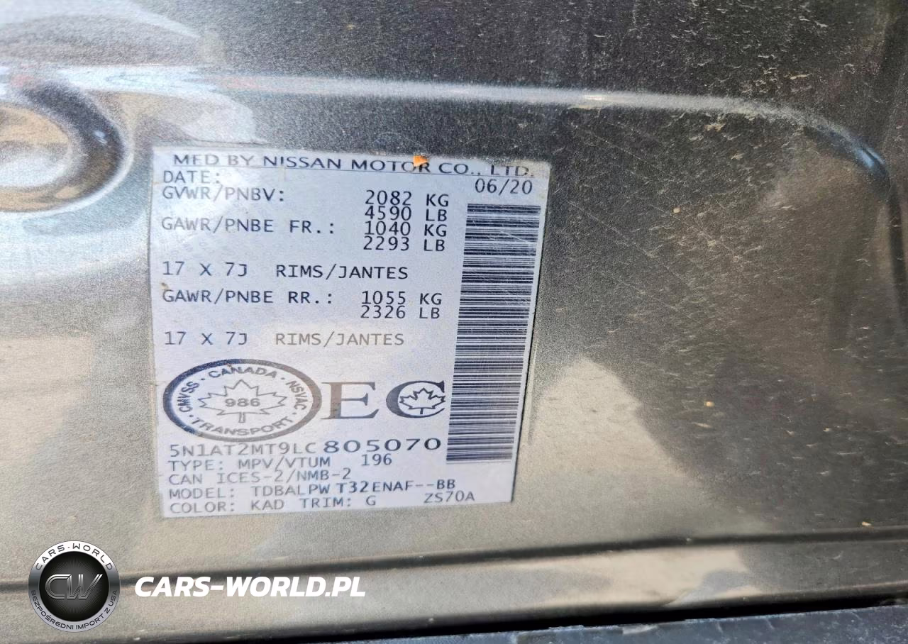2020 Nissan Rogue S VIN:5N1AT2MT9LC805070 - 14