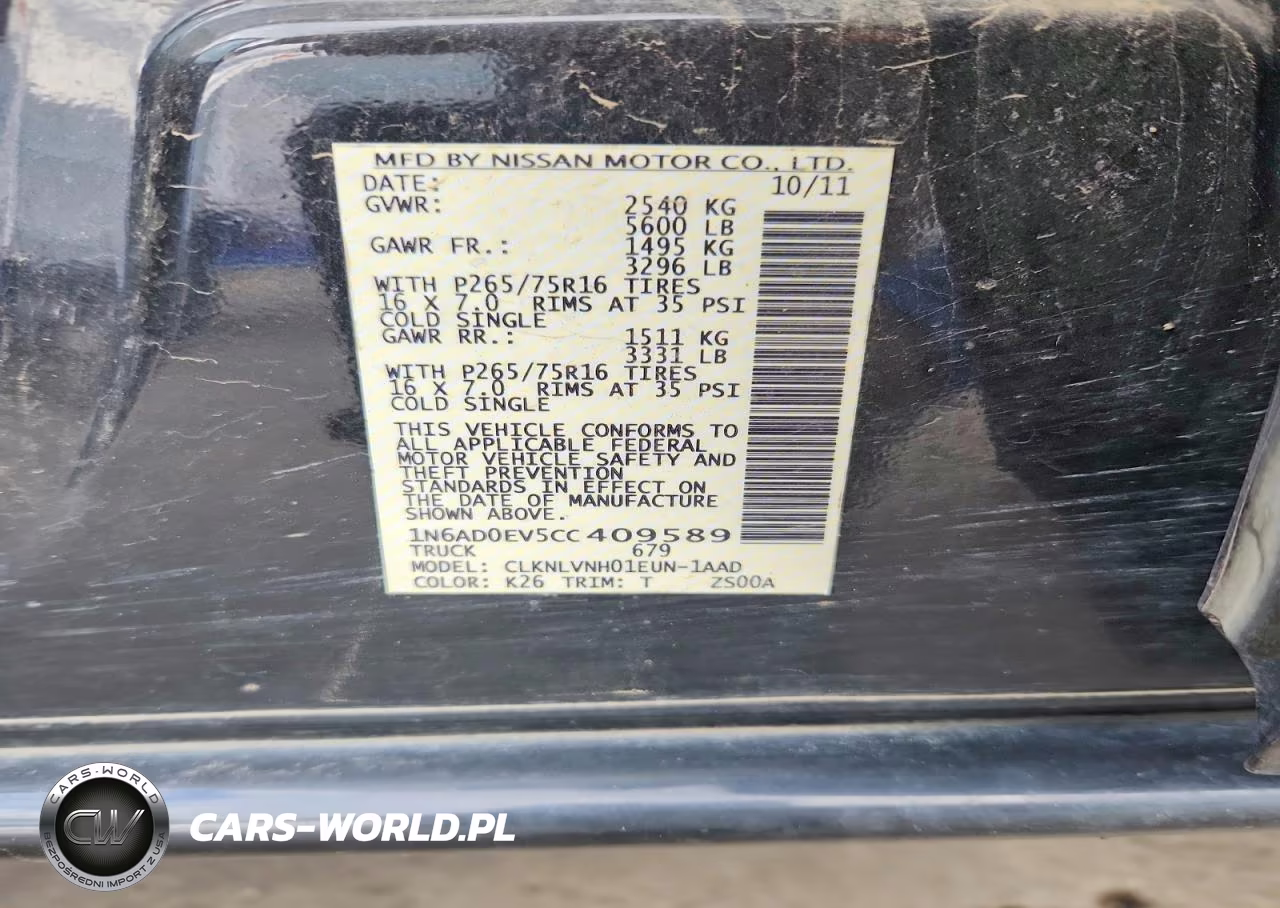 2012 Nissan Frontier S VIN:1N6AD0EV5CC409589 - 12