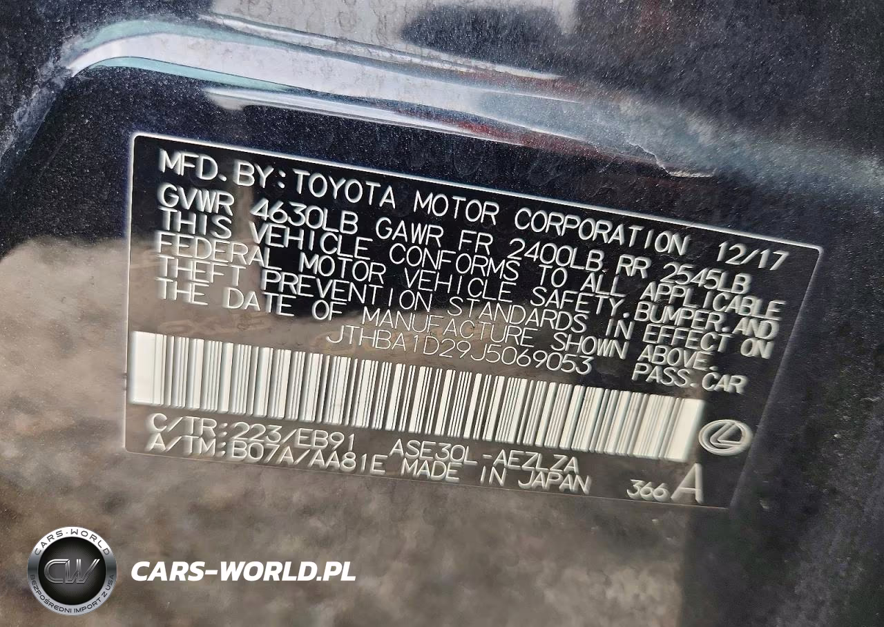 2018 Lexus Is 300 VIN:JTHBA1D29J5069053 - 12
