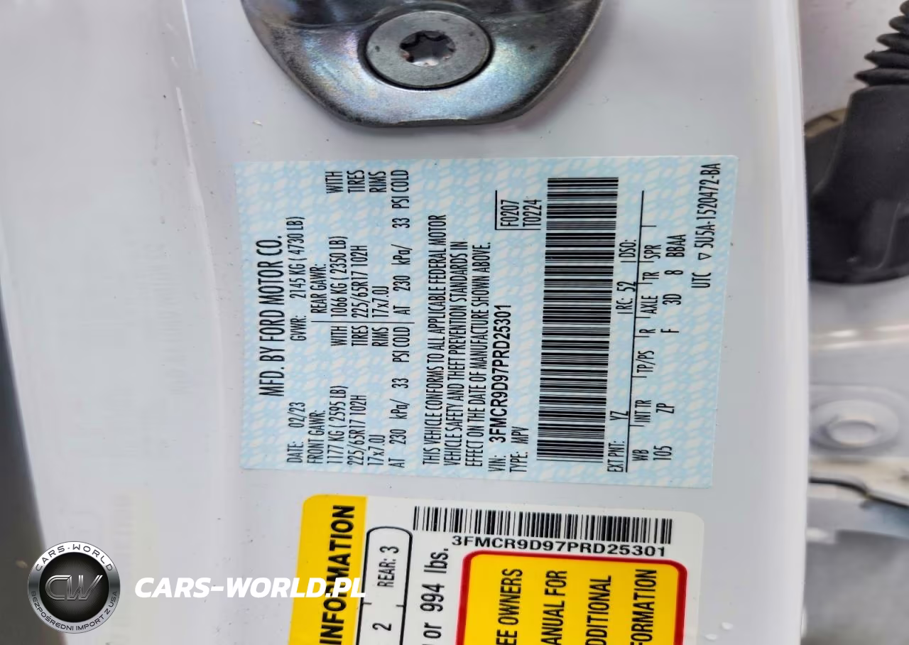 2023 Ford Bronco Sport Badlands VIN:3FMCR9D97PRD25301 - 13
