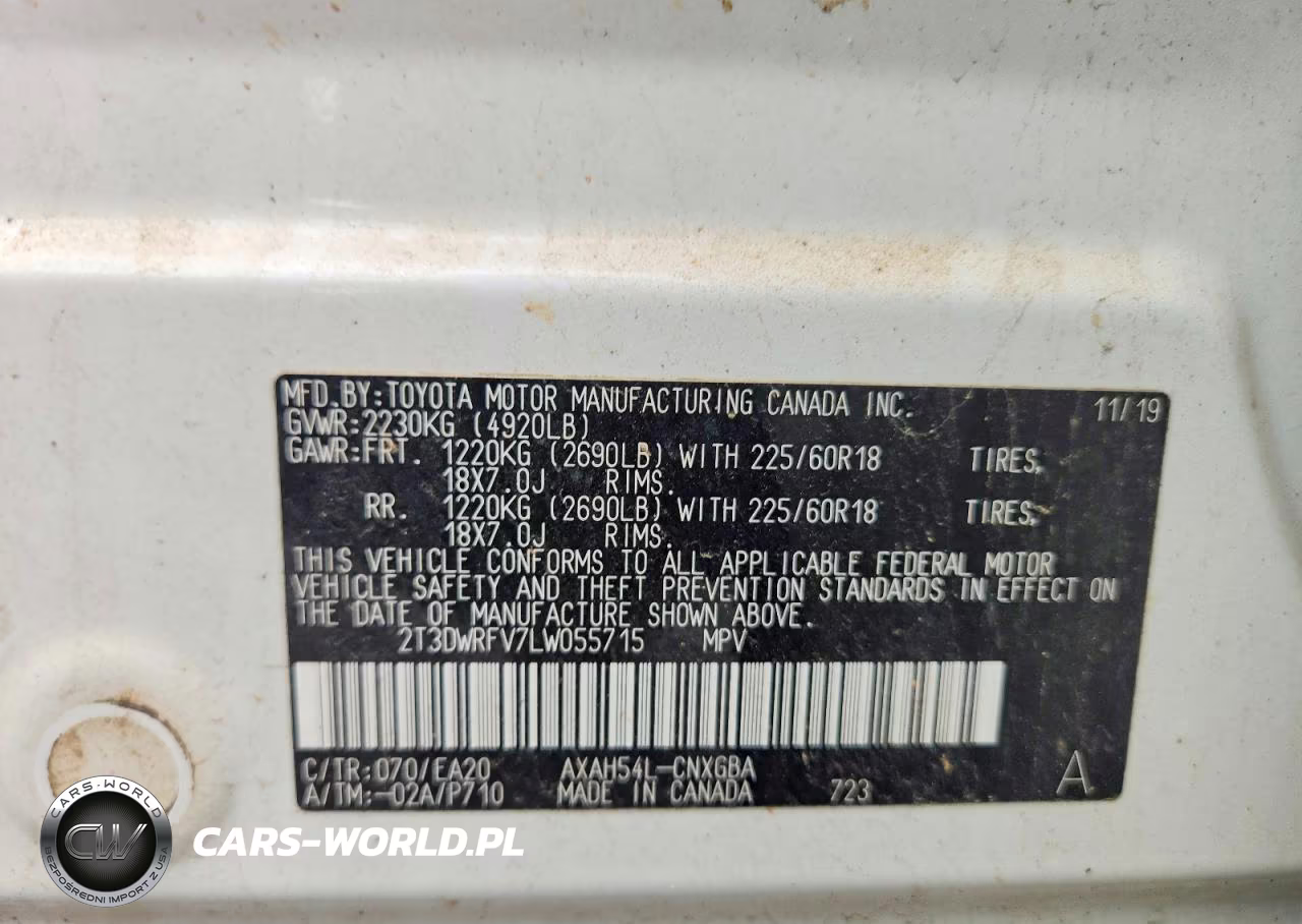 2020 Toyota Rav4 Limited VIN:2T3DWRFV7LW055715 - 12
