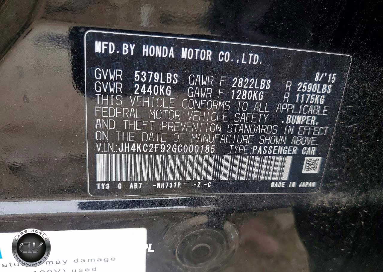 2016 Acura Rlx Sport Hybrid Advance VIN:JH4KC2F92GC000185 - 12
