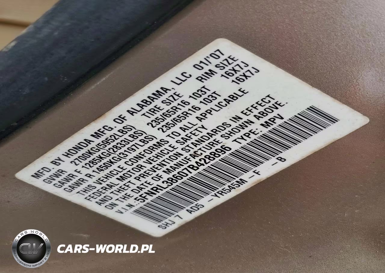 2007 Honda Odyssey Exl VIN:5FNRL38607B428896 - 13