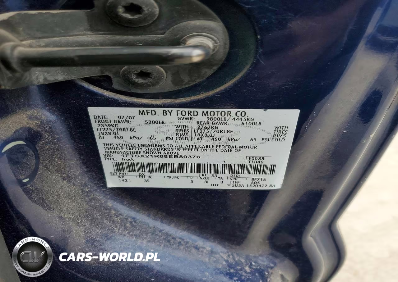 2008 Ford F250 Super Duty VIN:1FTSX21R68EB89376 - 12