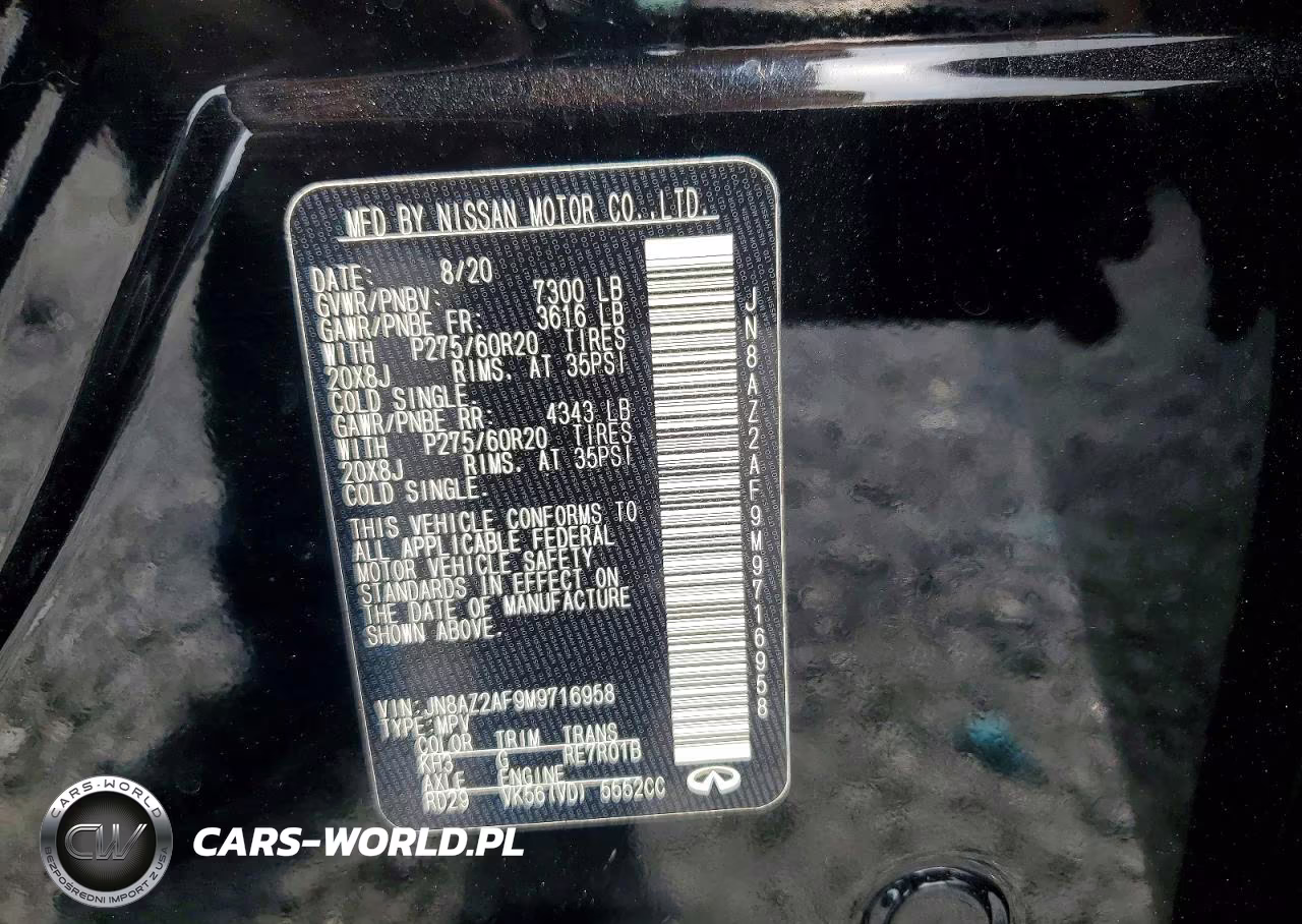 2021 Infiniti Qx80 Luxe VIN:JN8AZ2AF9M9716958 - 13