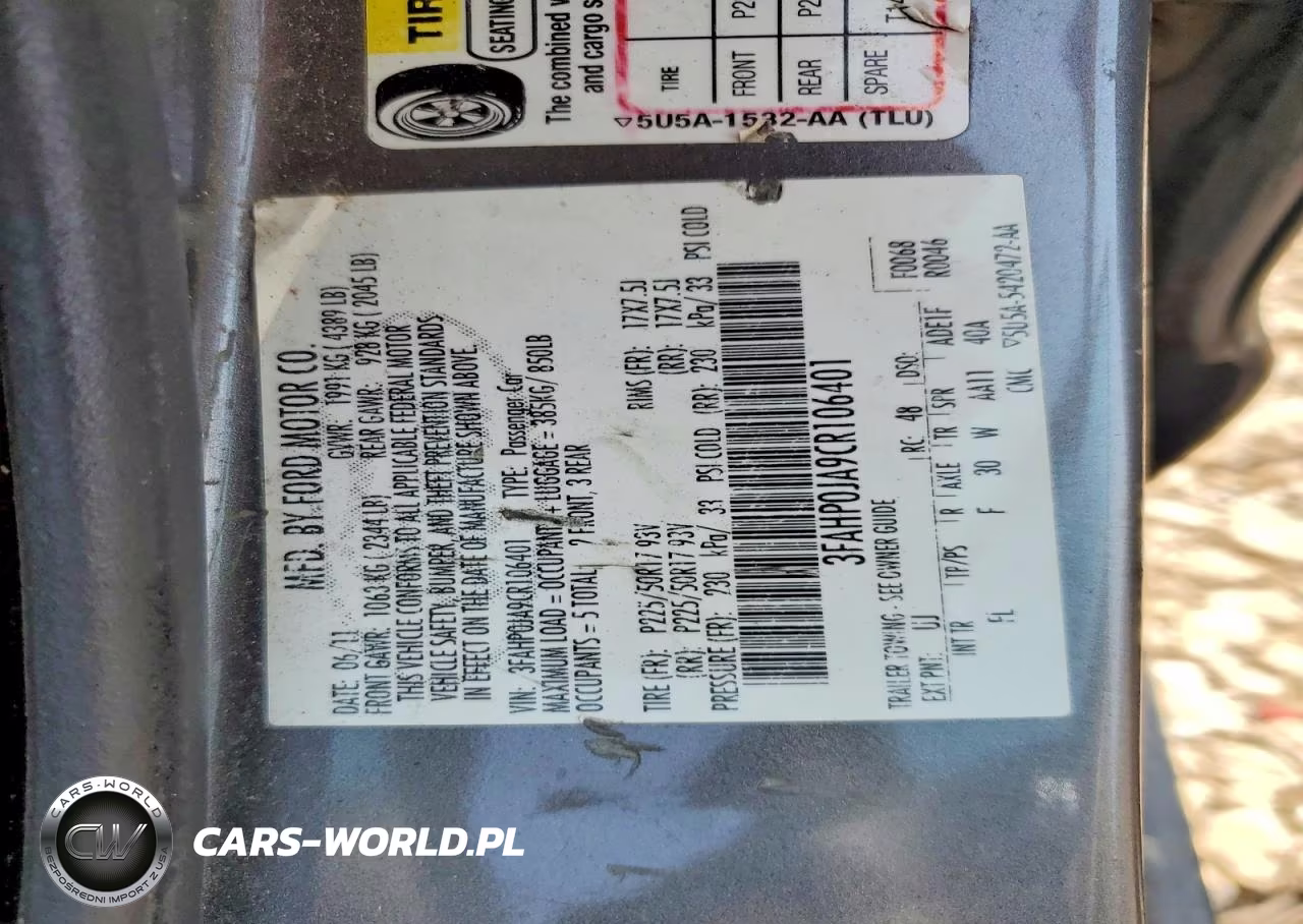 2012 Ford Fusion Sel VIN:3FAHP0JA9CR106401 - 12