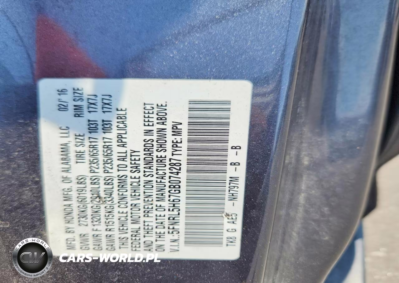 2016 Honda Odyssey Exl VIN:5FNRL5H67GB074287 - 13