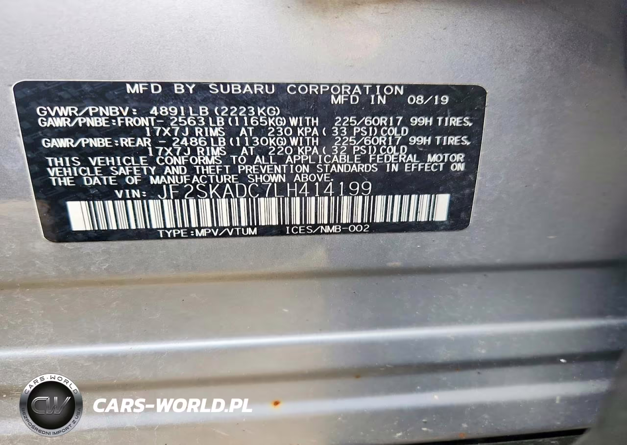 2020 Subaru Forester VIN:JF2SKADC7LH414199 - 14