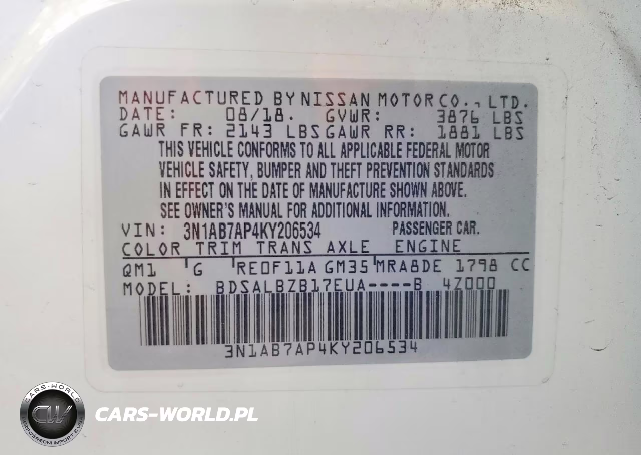 2019 Nissan Sentra S VIN:3N1AB7AP4KY206534 - 12