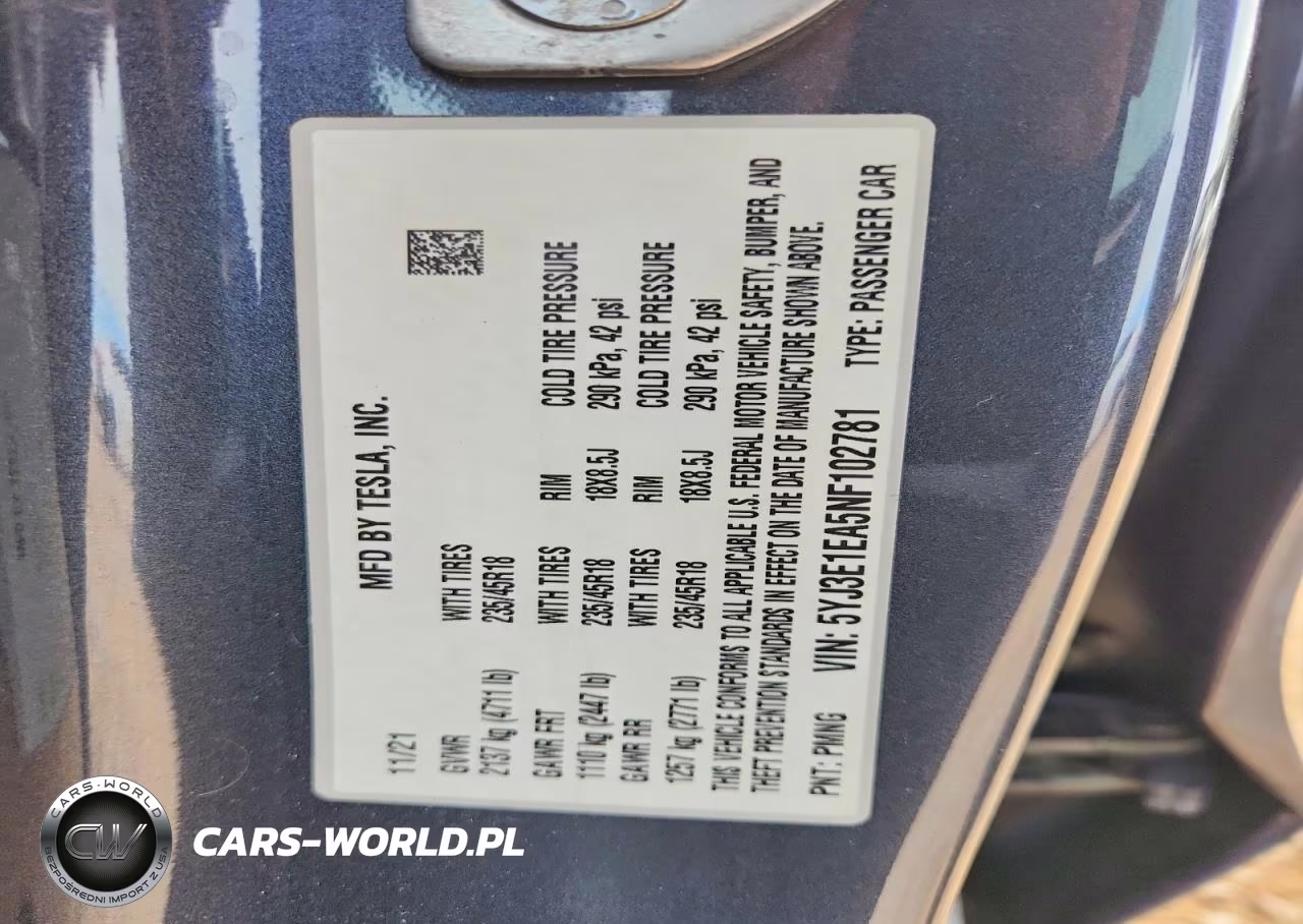 2022 Tesla Model 3 VIN:5YJ3E1EA5NF102781 - 12