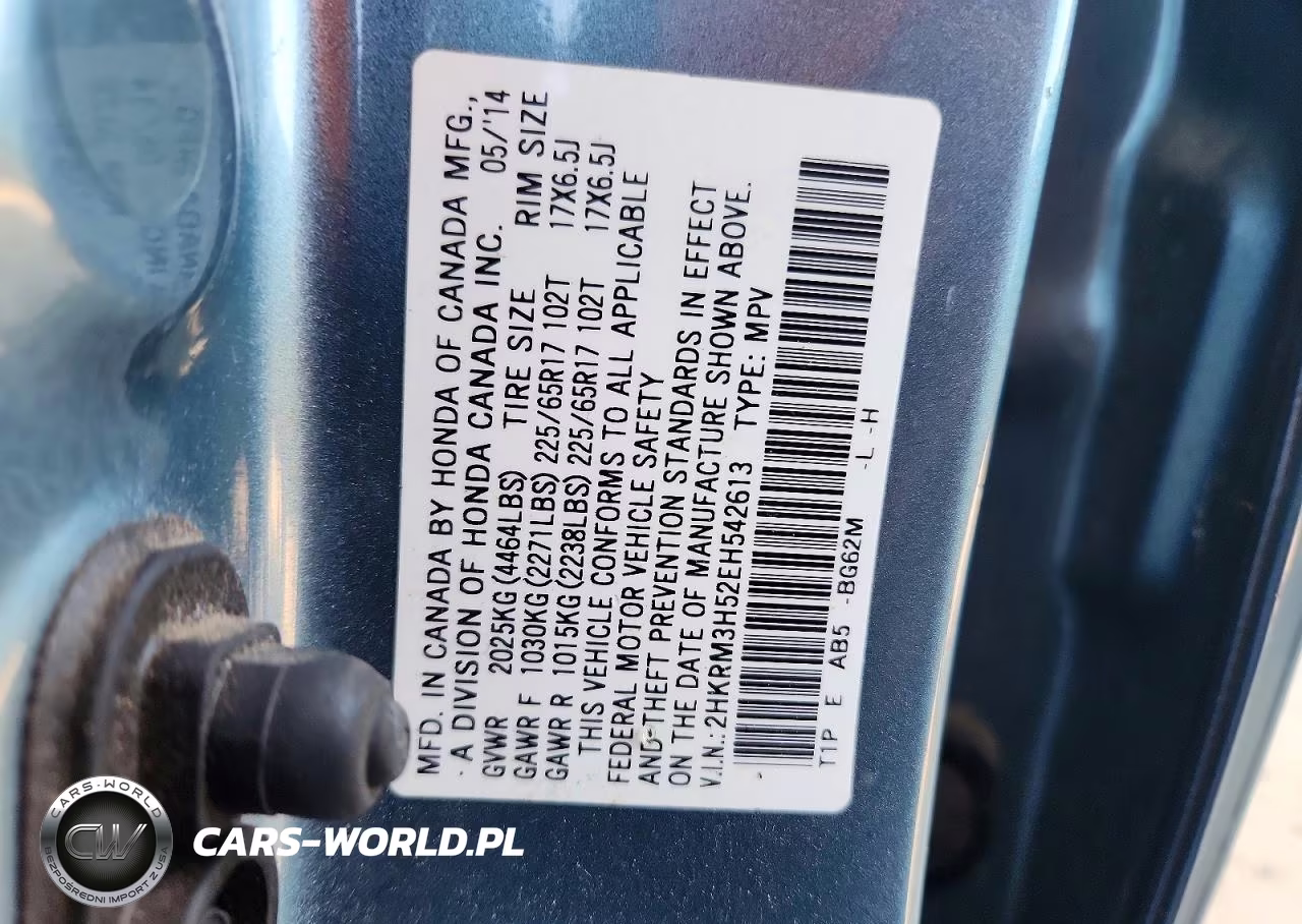 2014 Honda Cr-V Ex VIN:2HKRM3H52EH542613 - 13