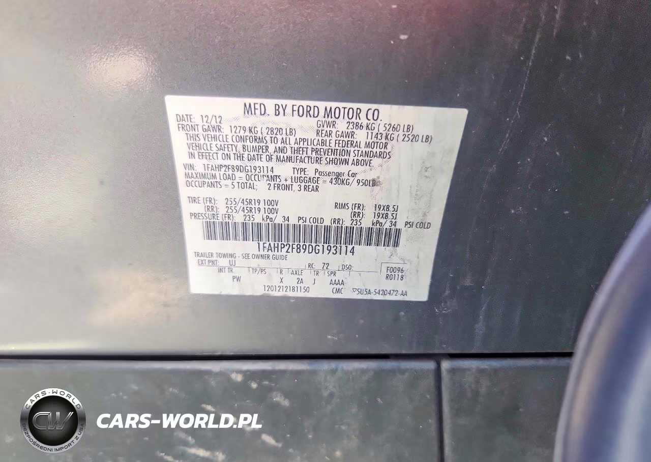 2013 Ford Taurus Limited VIN:1FAHP2F89DG193114 - 12