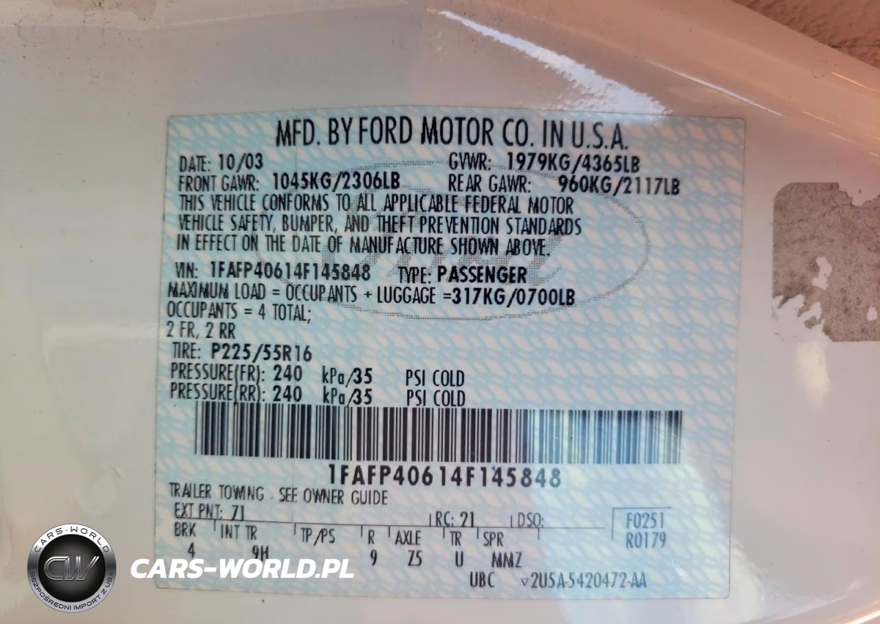 2004 Ford Mustang Base VIN:1FAFP40614F145848 - 12