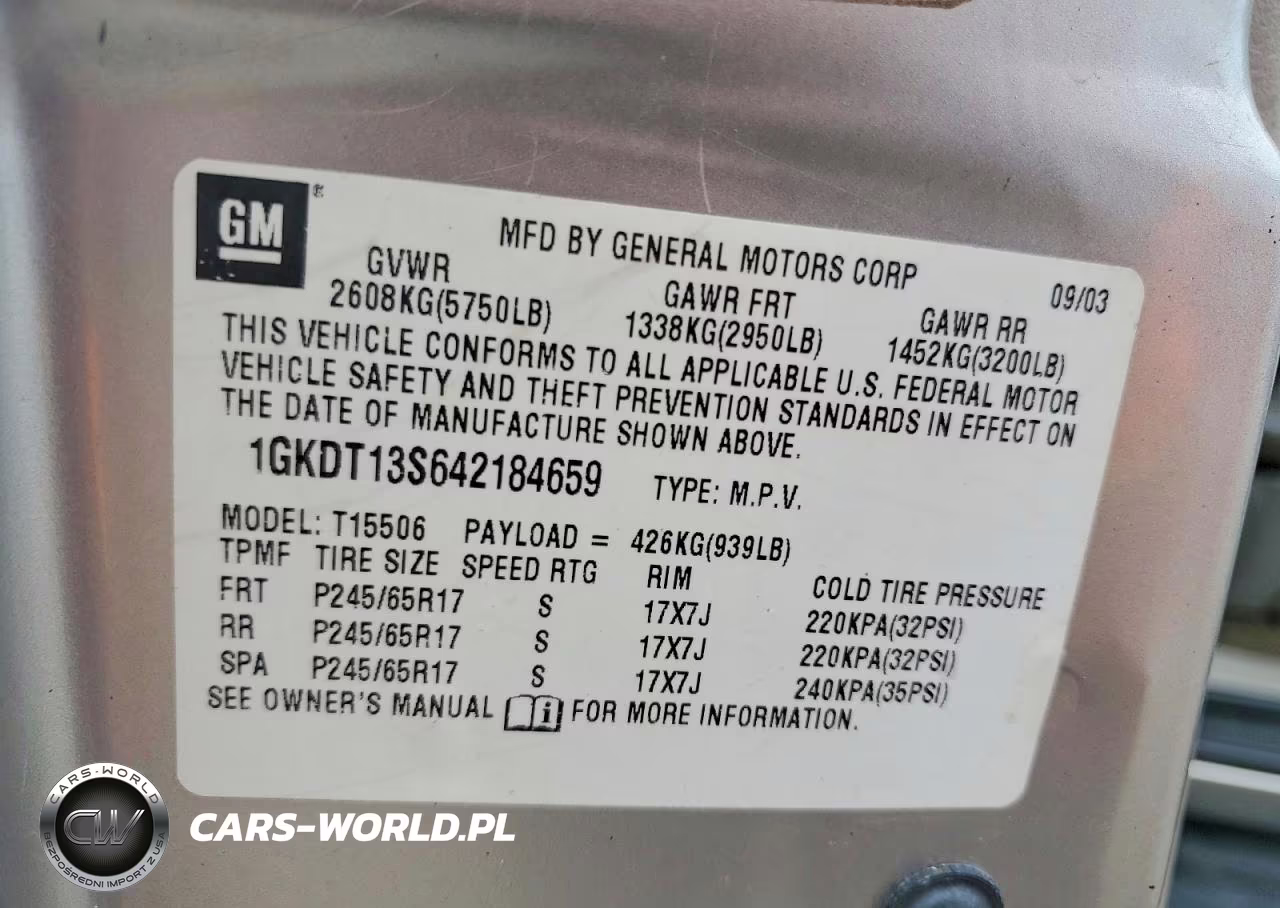 2004 GMC Envoy VIN:1GKDT13S642184659 - 13