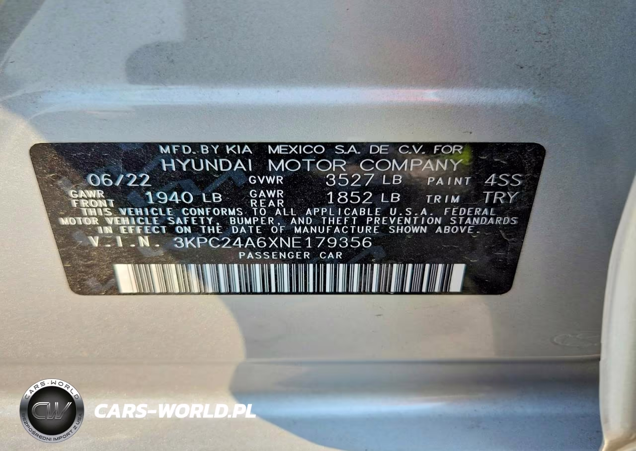 2022 Hyundai Accent Se VIN:3KPC24A6XNE179356 - 12
