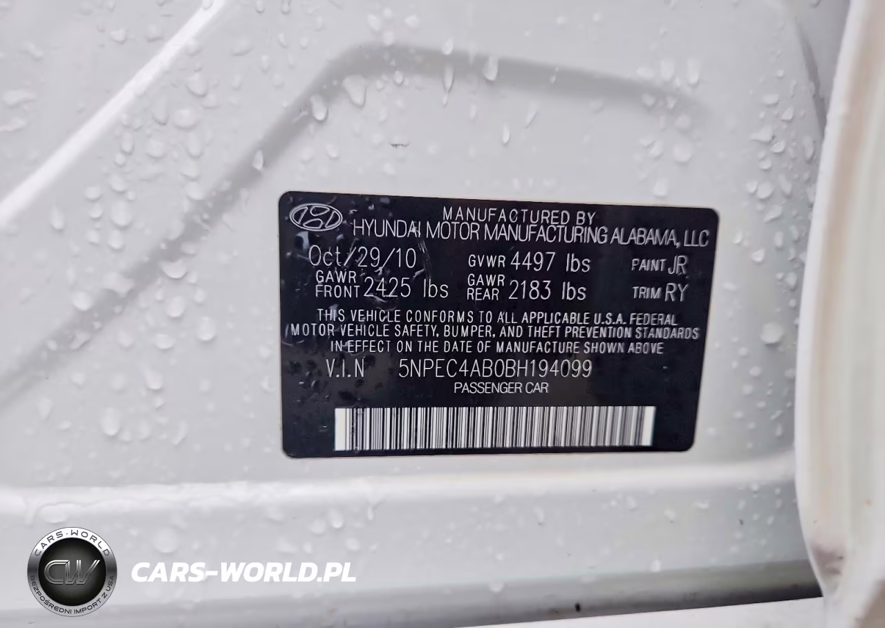 2011 Hyundai Sonata Se 2.0T VIN:5NPEC4AB0BH194099 - 12