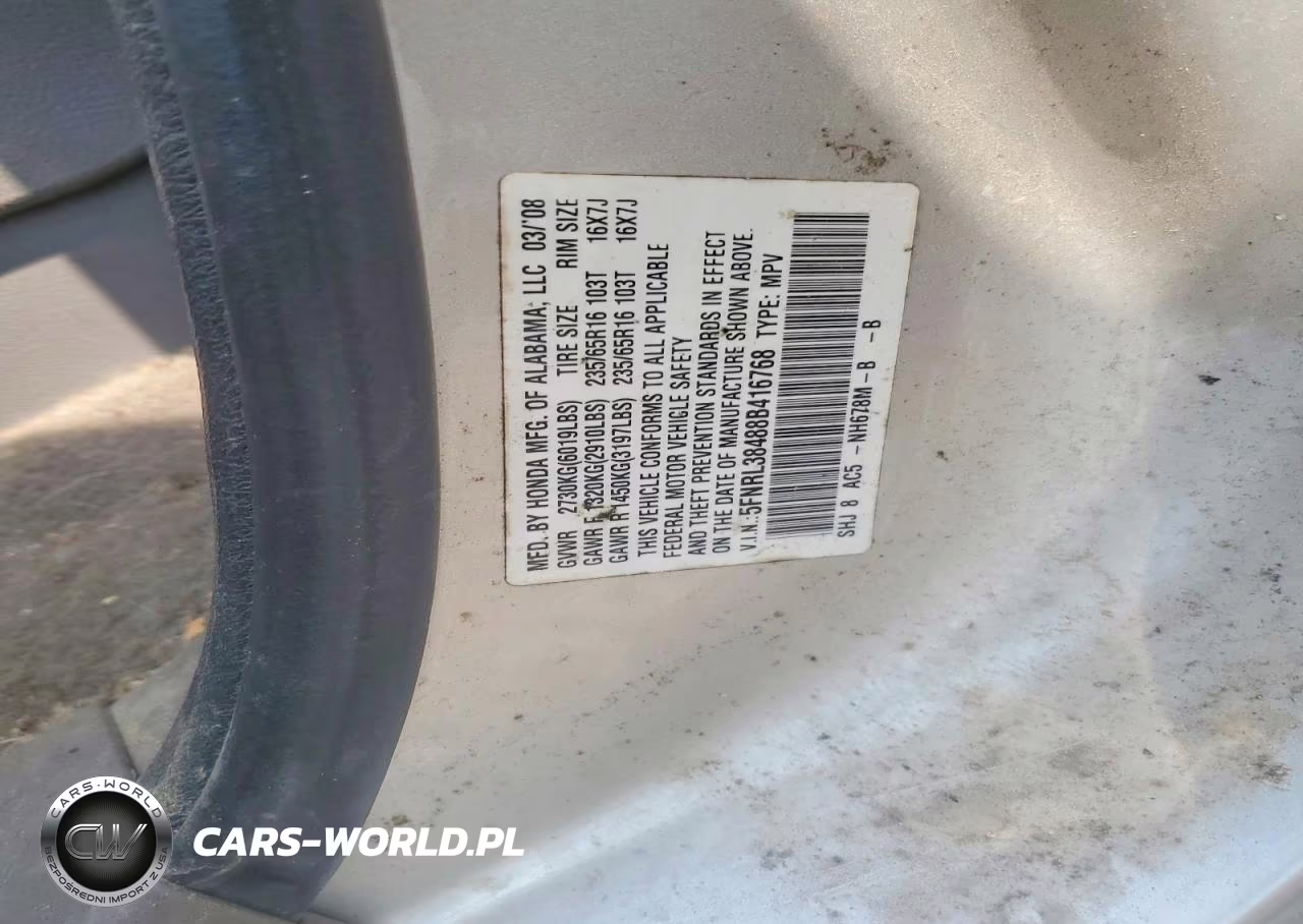 2008 Honda Odyssey Ex VIN:5FNRL38488B416768 - 13