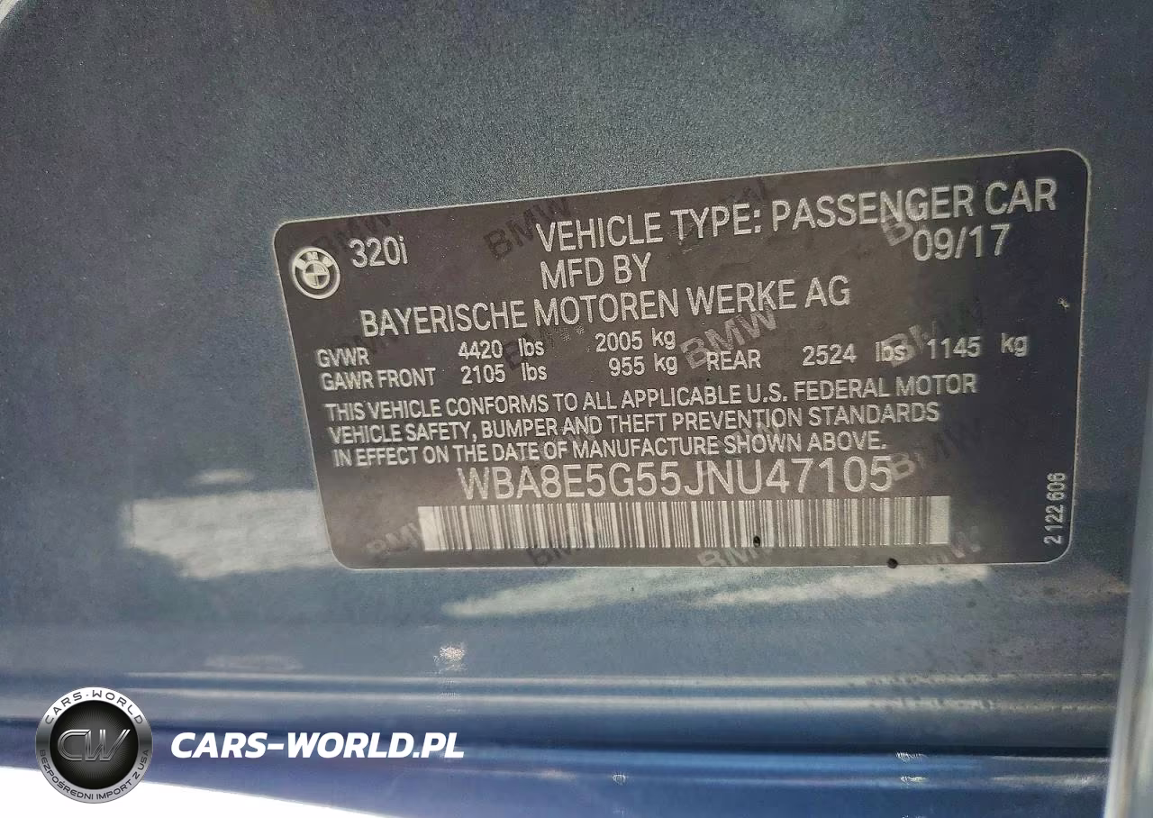 2018 BMW 320 Xi VIN:WBA8E5G55JNU47105 - 12
