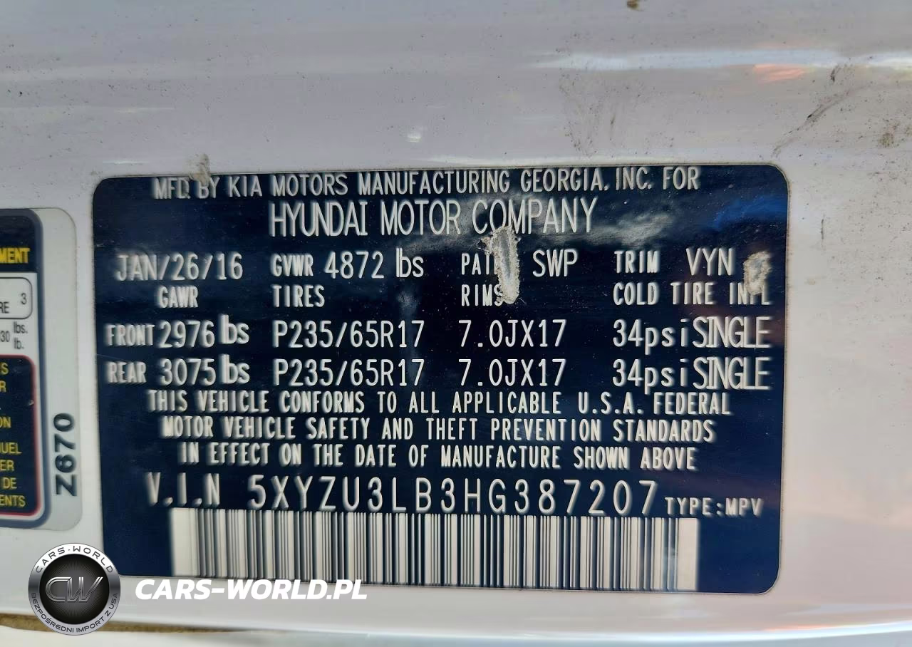 2017 Hyundai Santa Fe Sport 2.4L VIN:5XYZU3LB3HG387207 - 14
