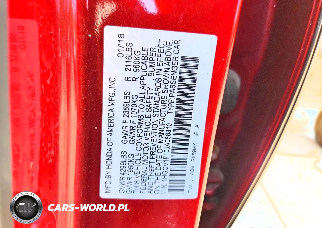 2018 Honda Accord Lx VIN:1HGCV1F10JA088310 - 13