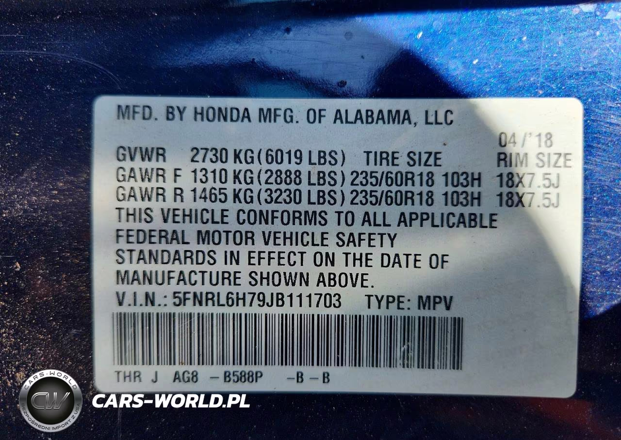 2018 Honda Odyssey Exl VIN:5FNRL6H79JB111703 - 13