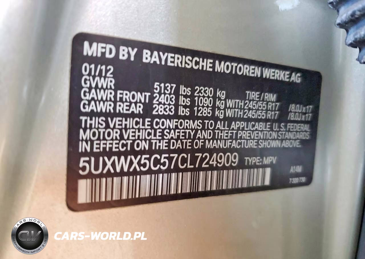 2012 BMW X3 xDrive28I VIN:5UXWX5C57CL724909 - 14