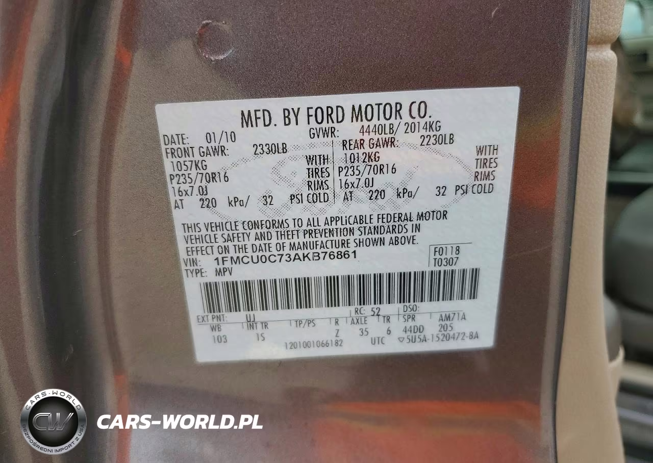 2010 Ford Escape Xls VIN:1FMCU0C73AKB76861 - 13