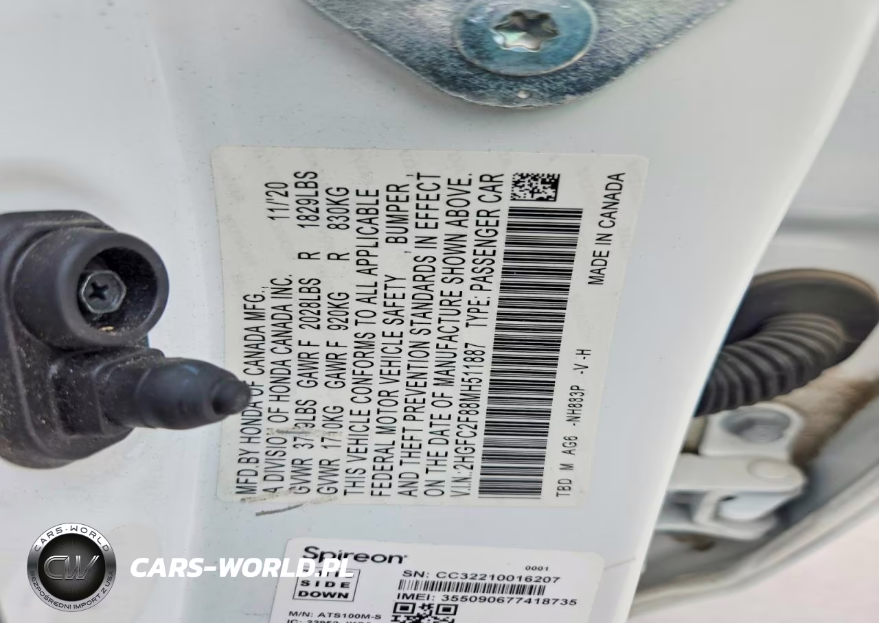 2021 Honda Civic Sport VIN:2HGFC2F88MH511887 - 13