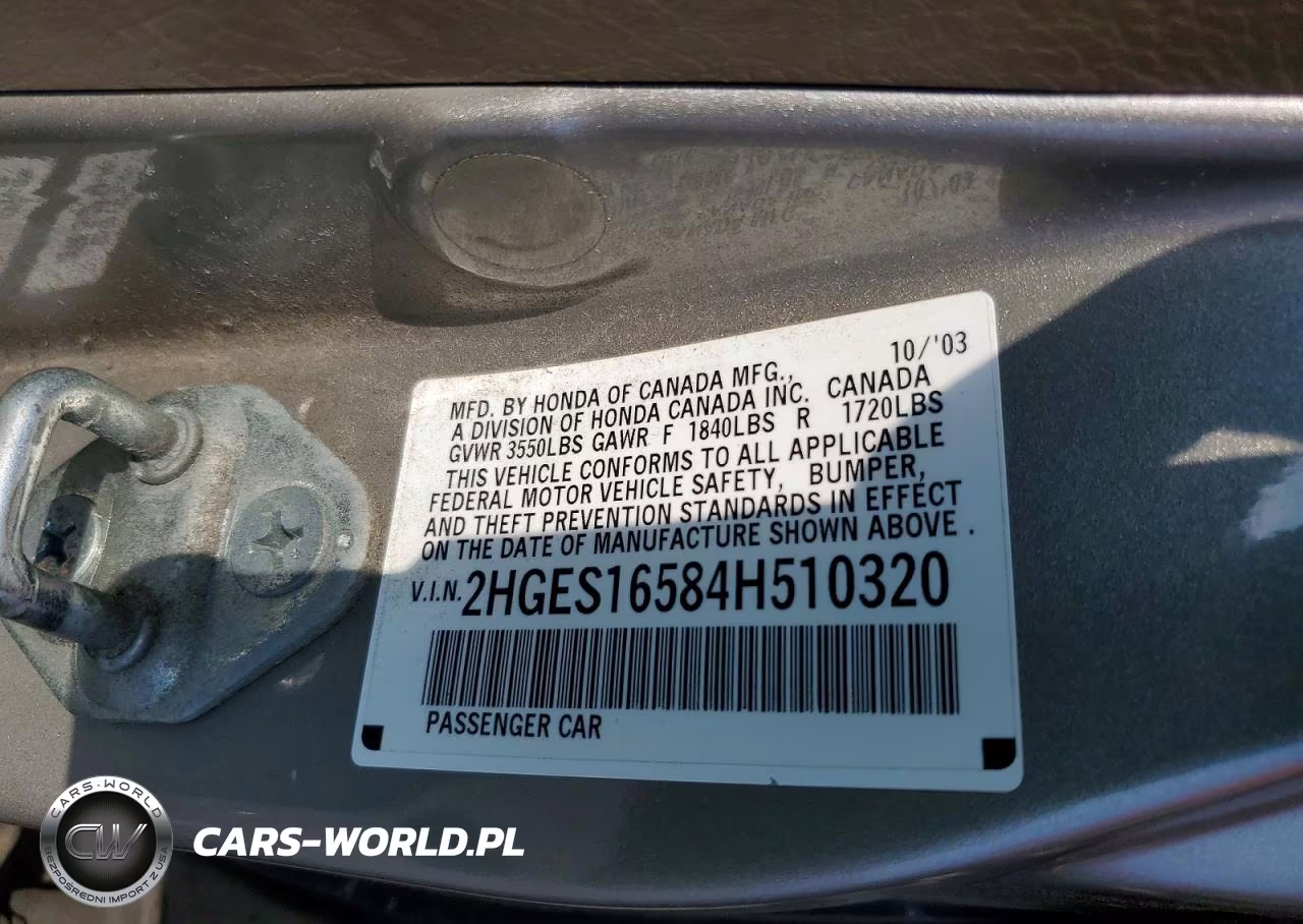 2004 Honda Civic Lx VIN:2HGES16584H510320 - 12