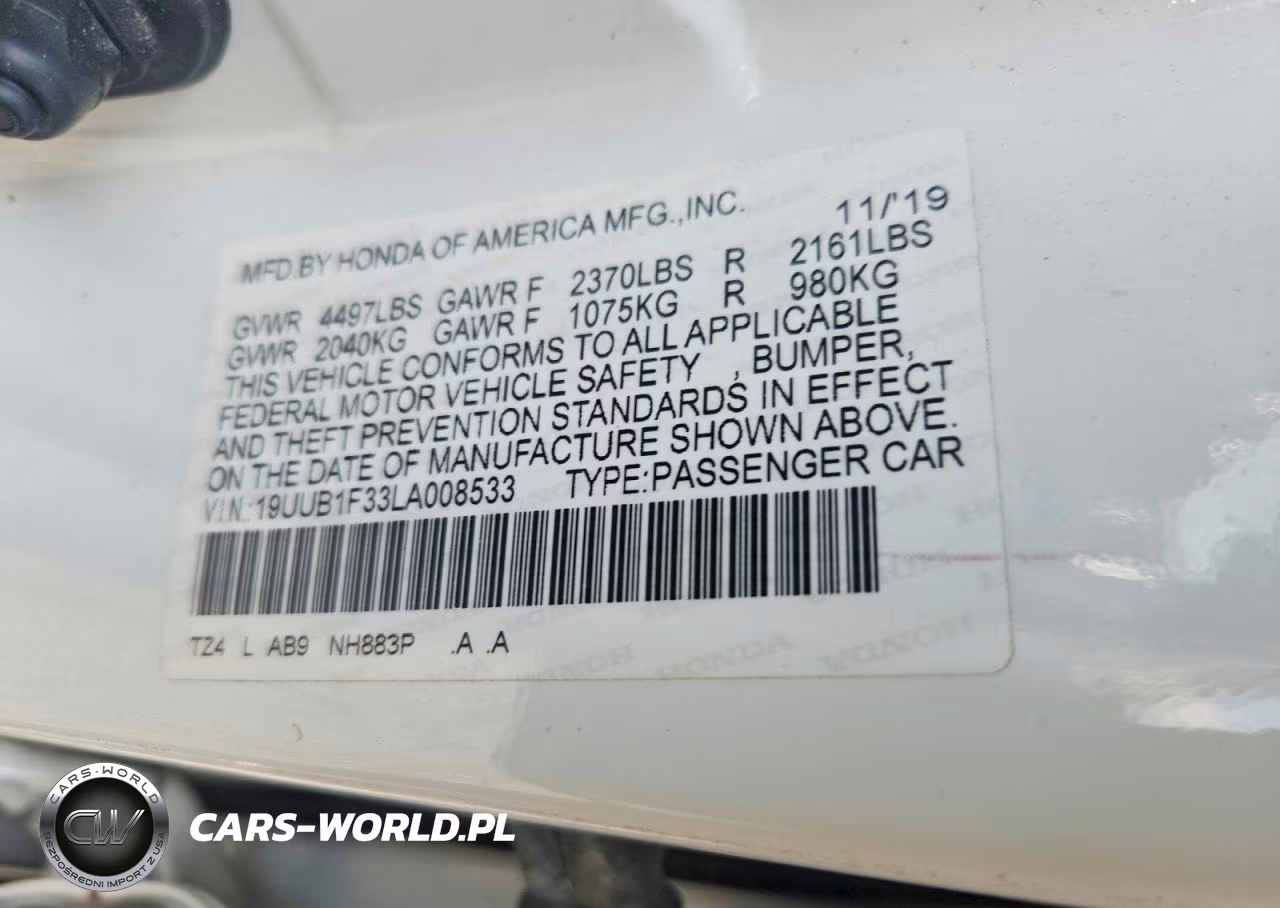 2020 Acura Tlx VIN:19UUB1F33LA008533 - 13