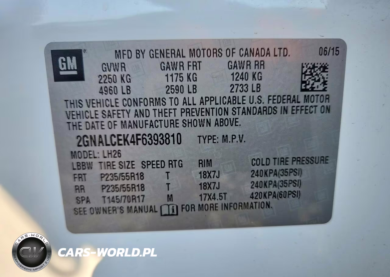 2015 Chevrolet Equinox Lt VIN:2GNALCEK4F6393810 - 13