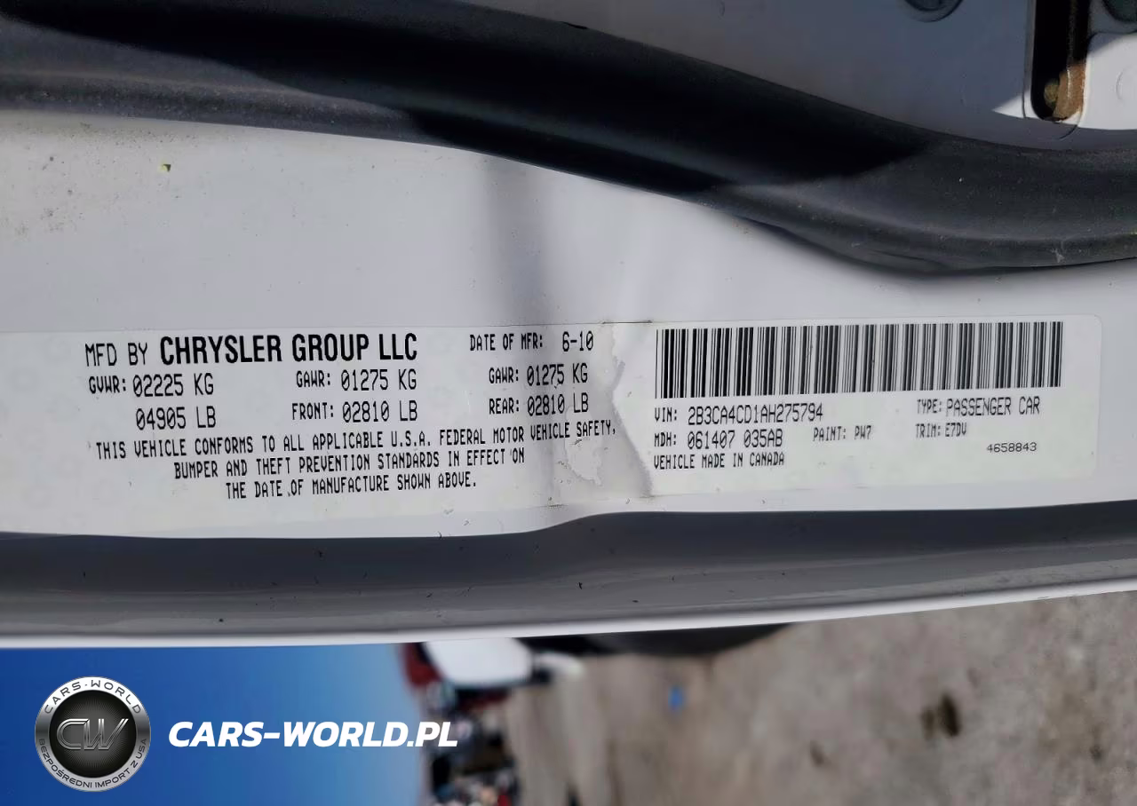2010 Dodge Charger VIN:2B3CA4CD1AH275794 - 12