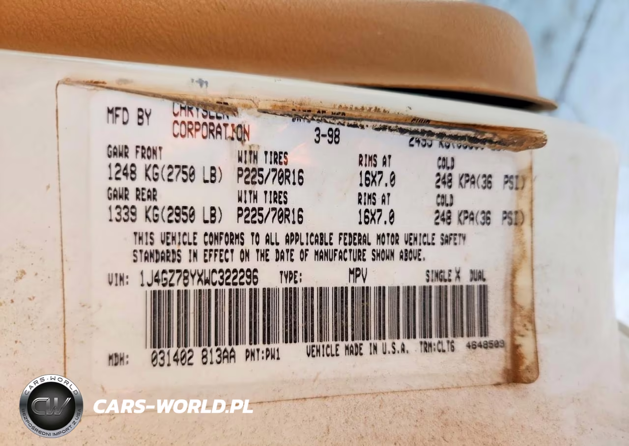 1998 Jeep Grand Cherokee Limited VIN:1J4GZ78YXWC322296 - 13