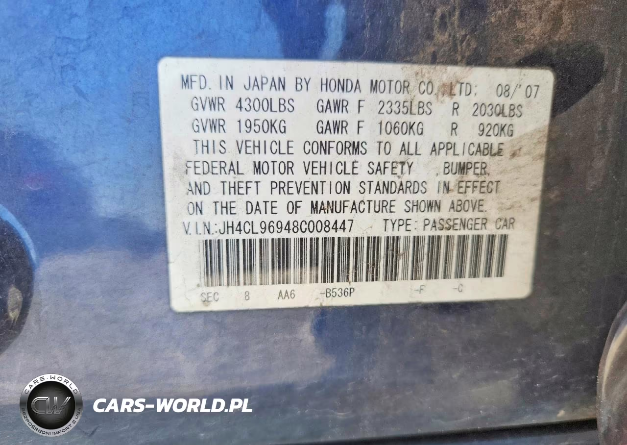 2008 Acura Tsx VIN:JH4CL96948C008447 - 13