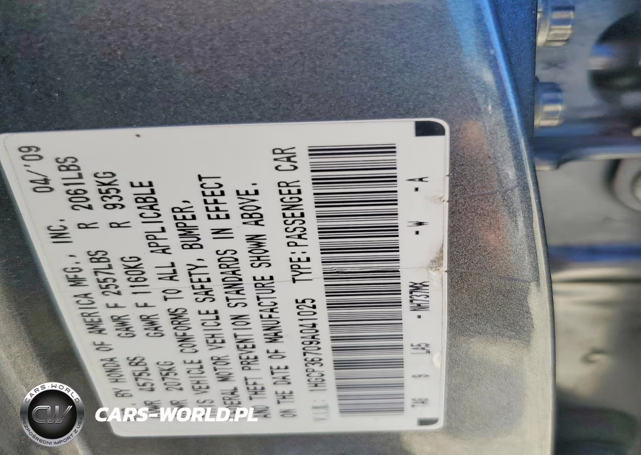 HONDA ACCORD EX VIN:1HGCP36709A041025 - 12