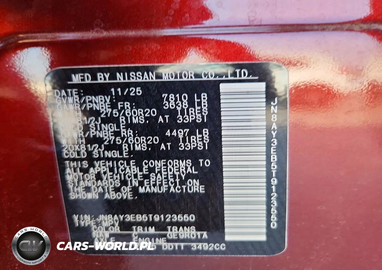 2026 Nissan Armada Platinum VIN:JN8AY3EB5T9123550 - 14