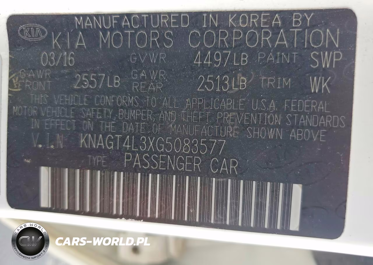 2016 Kia Optima Lx VIN:KNAGT4L3XG5083577 - 12