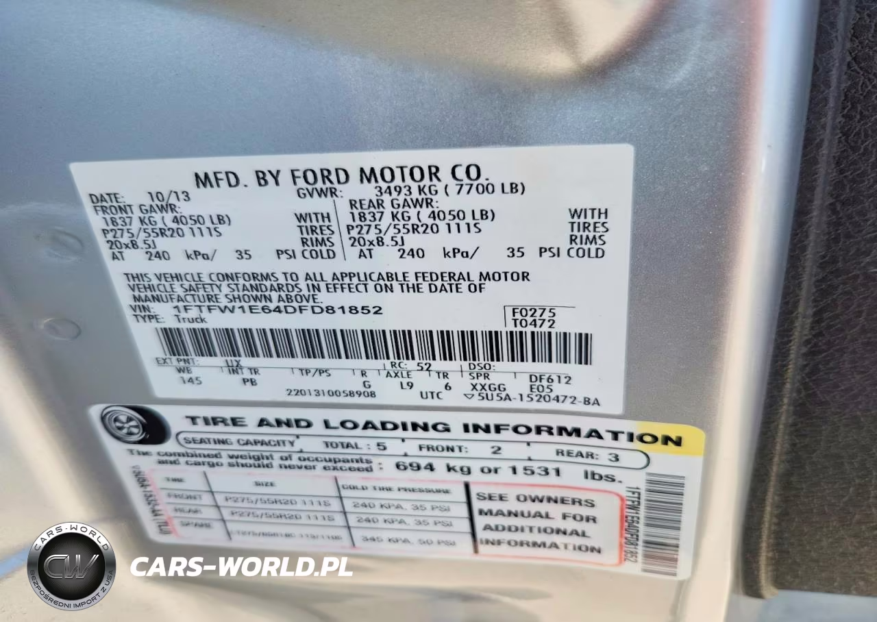 2013 Ford F150 Supercrew VIN:1FTFW1E64DFD81852 - 12