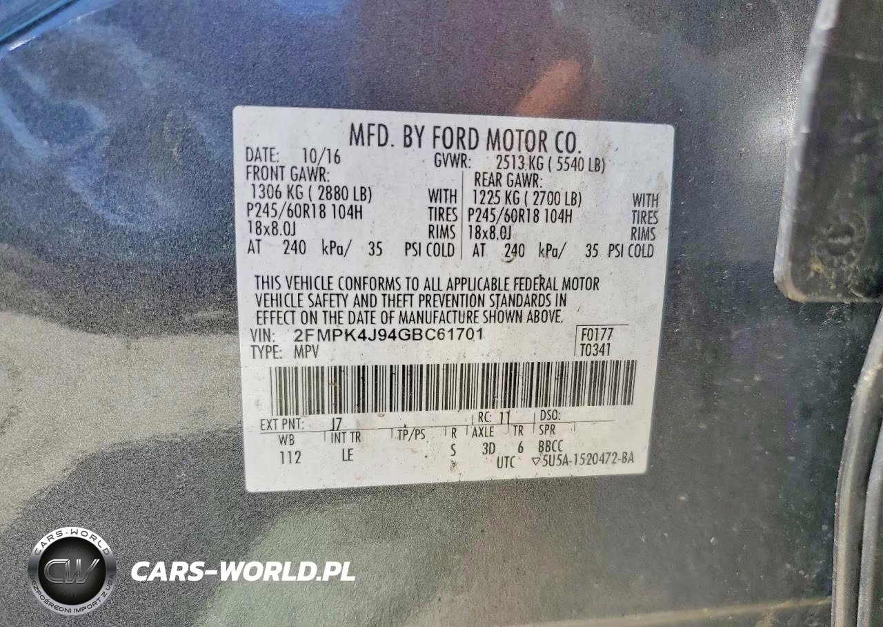 2016 Ford Edge Sel VIN:2FMPK4J94GBC61701 - 13