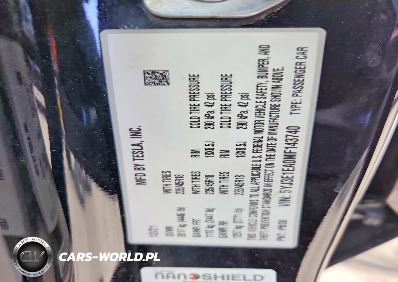 2021 Tesla Model 3 VIN:5YJ3E1EA0MF143740 - 13