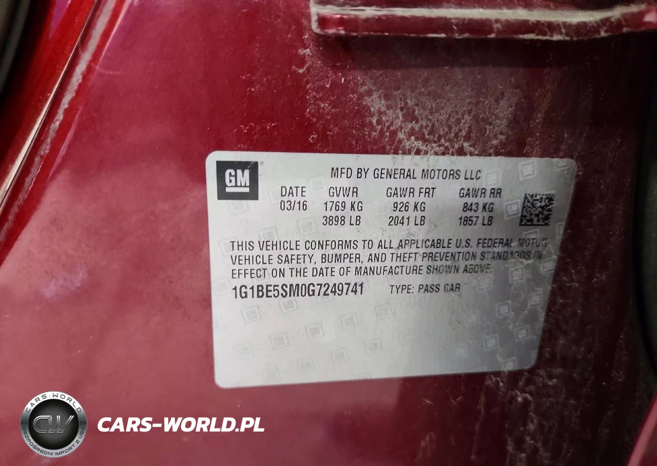 2016 Chevrolet Cruze Lt VIN:1G1BE5SM0G7249741 - 13