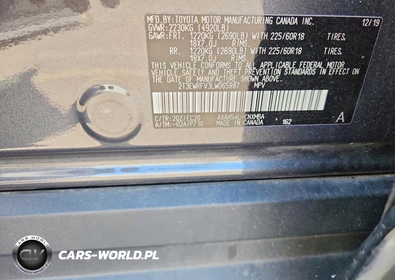 2020 Toyota Rav4 Xse VIN:2T3EWRFV3LW065887 - 12
