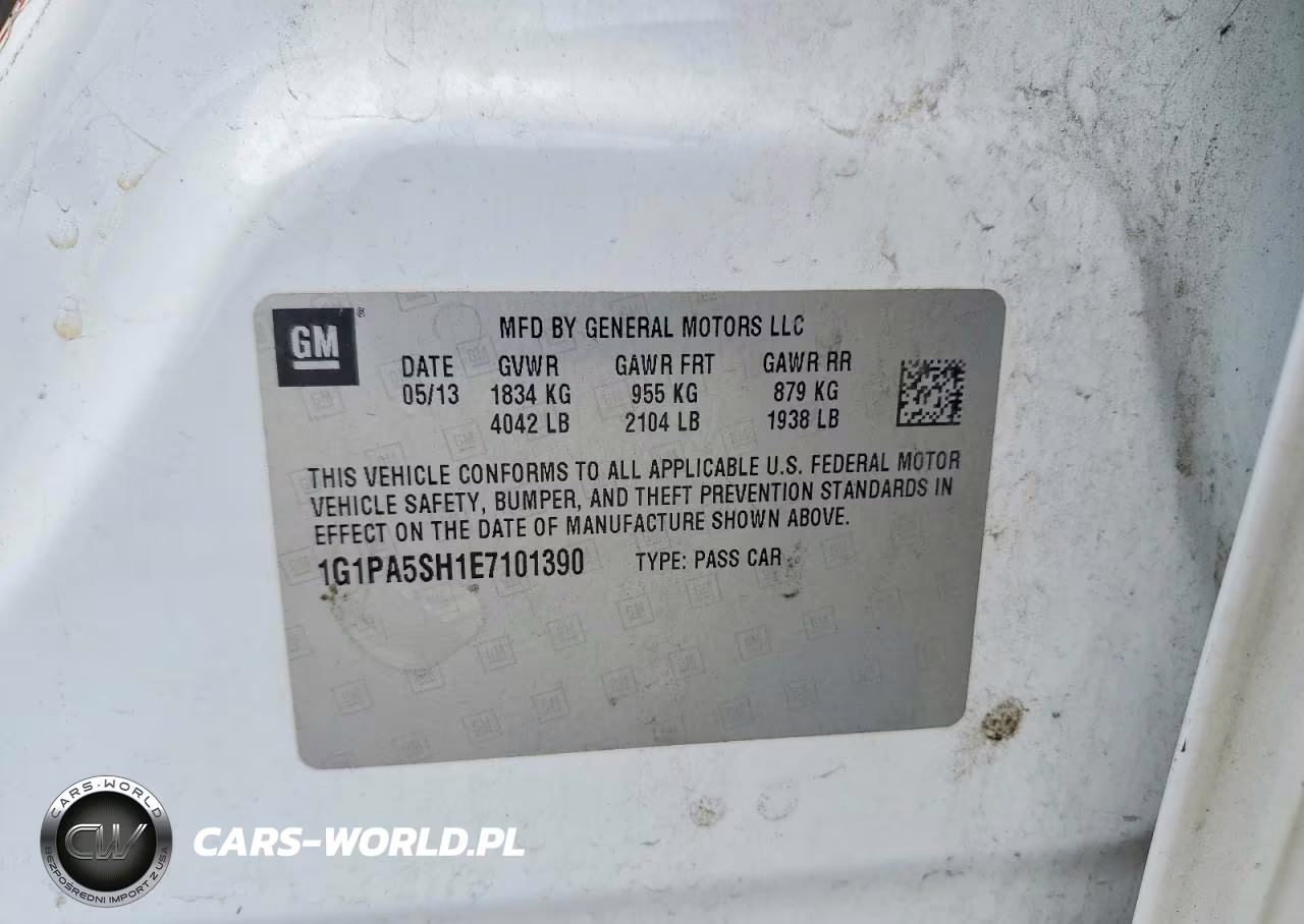 2014 Chevrolet Cruze Ls VIN:1G1PA5SH1E7101390 - 12