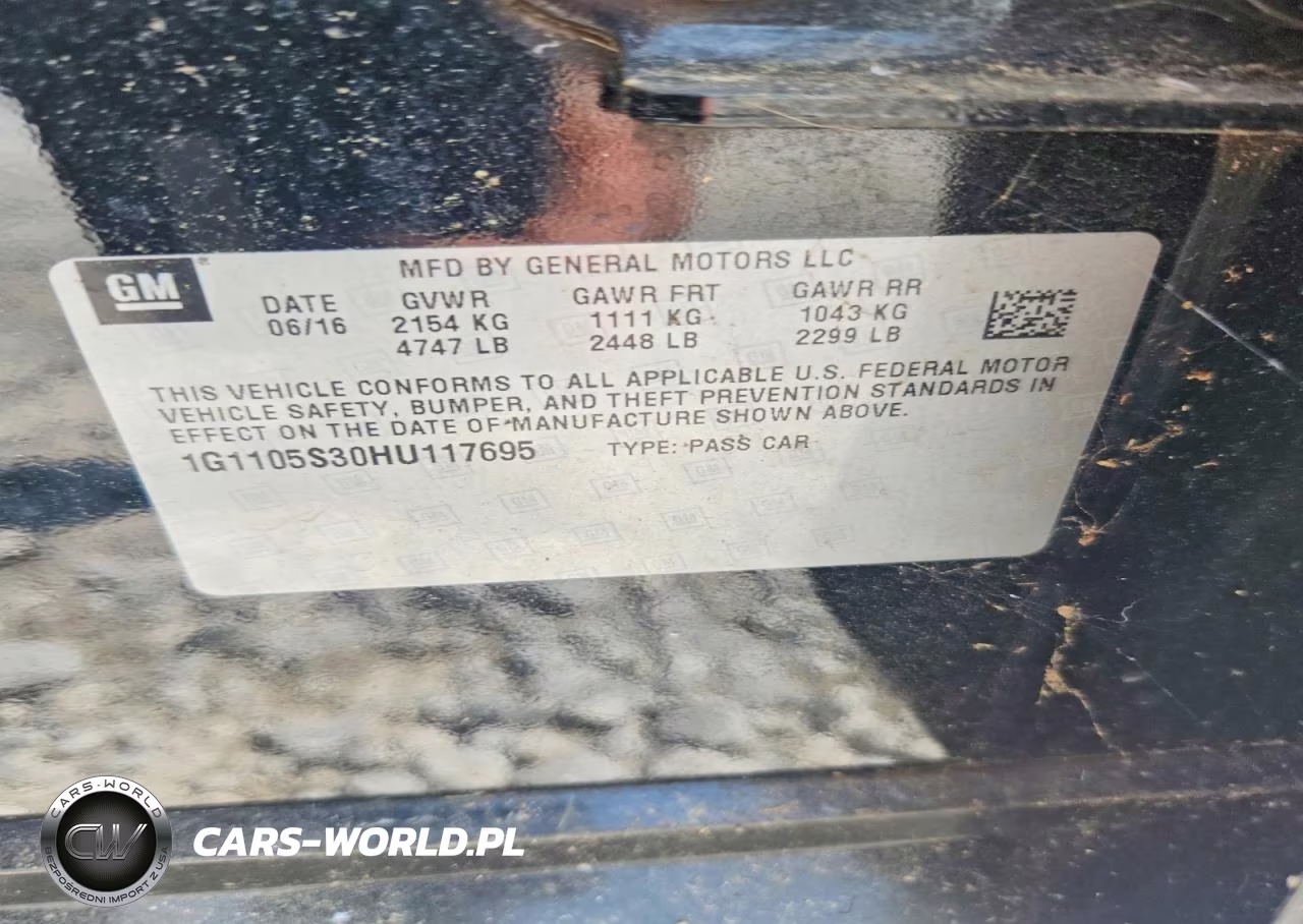 2017 Chevrolet Impala Lt VIN:1G1105S30HU117695 - 12