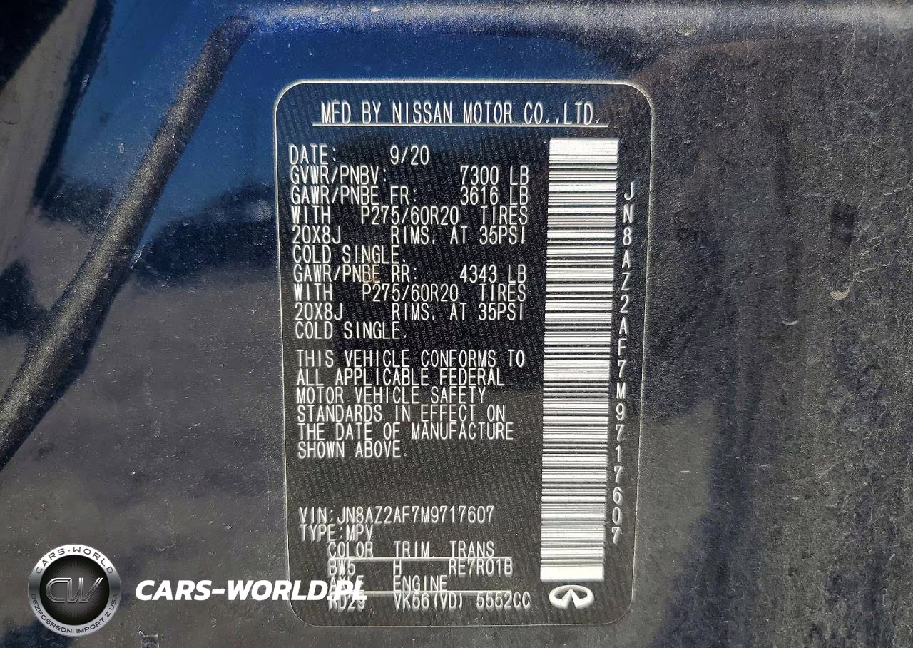 2021 Infiniti Qx80 Luxe VIN:JN8AZ2AF7M9717607 - 14