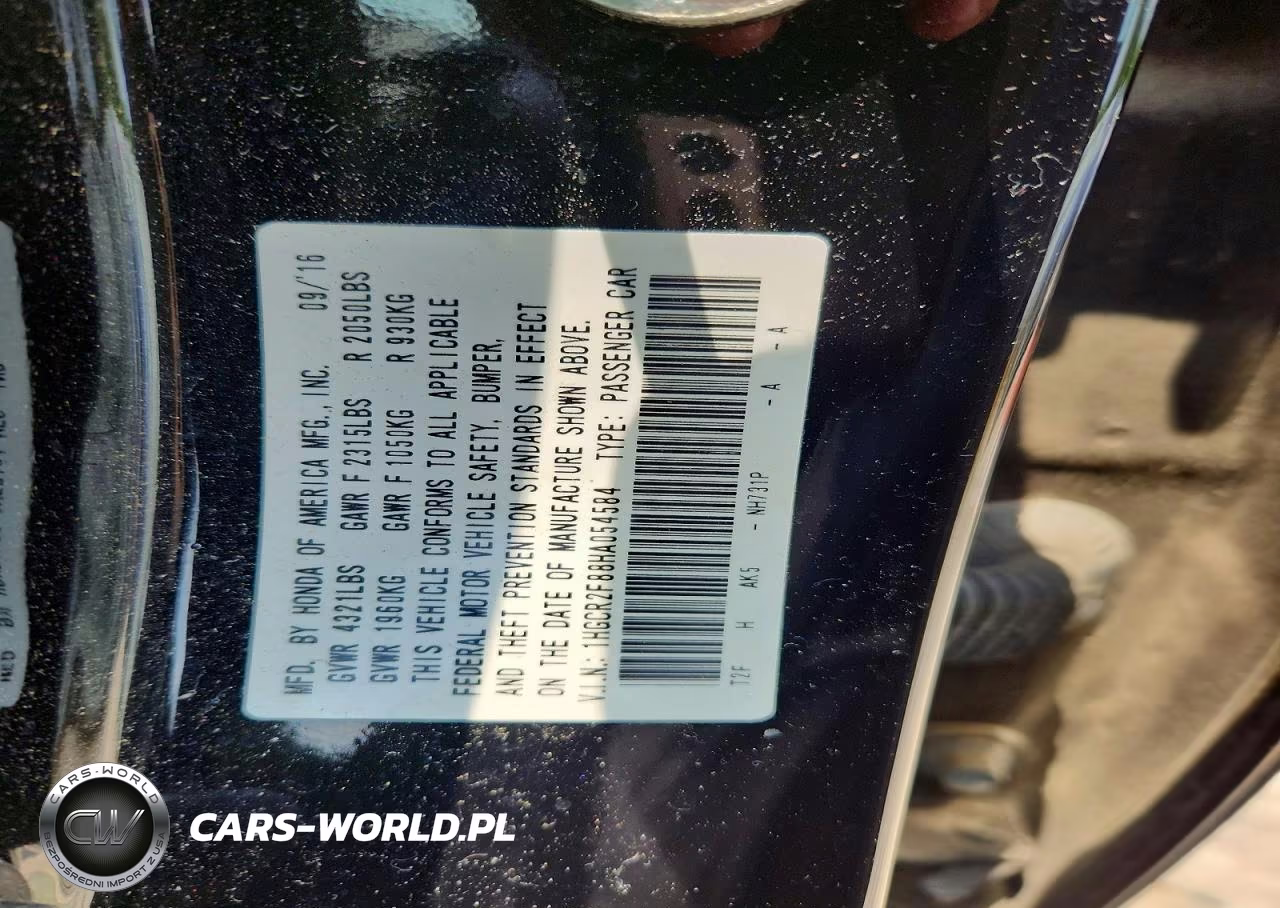 2017 Honda Accord Exl VIN:1HGCR2F88HA054584 - 13