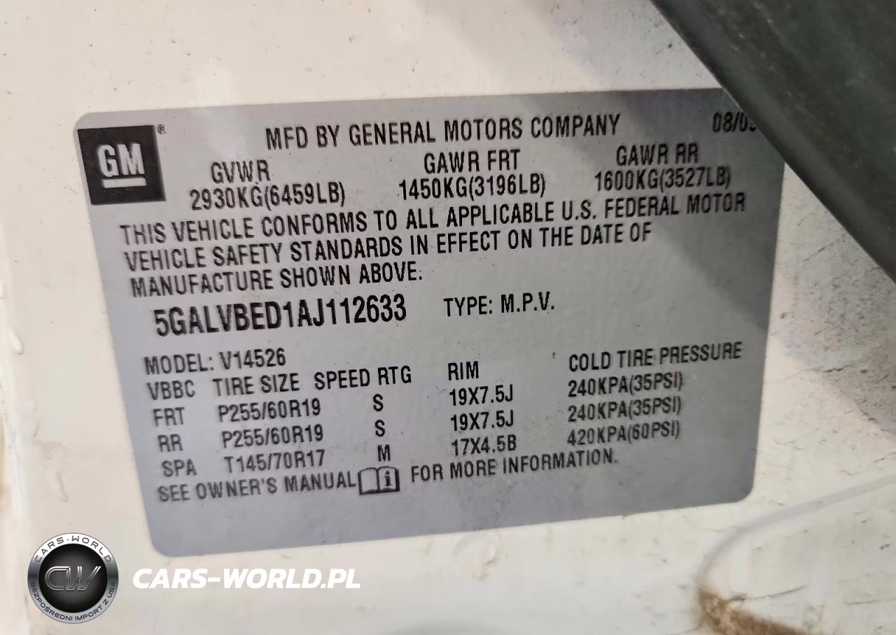 2010 Buick Enclave Cxl VIN:5GALVBED1AJ112633 - 13