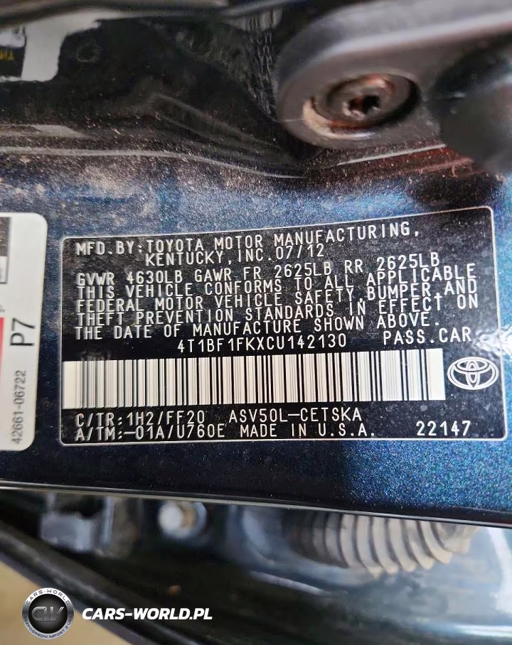2012 Toyota Camry Se VIN:4T1BF1FKXCU142130 - 12
