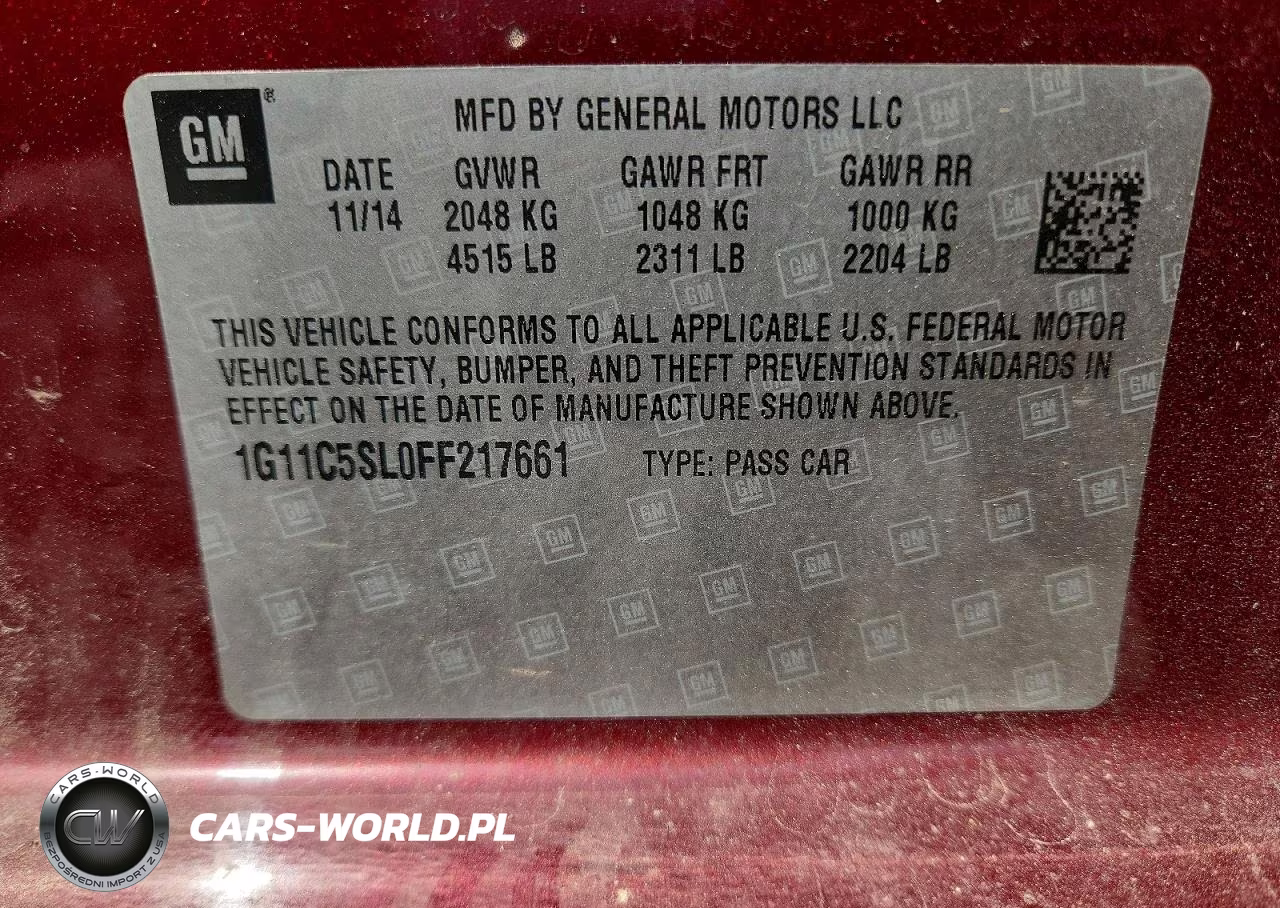 2015 Chevrolet Malibu 1Lt VIN:1G11C5SL0FF217661 - 13