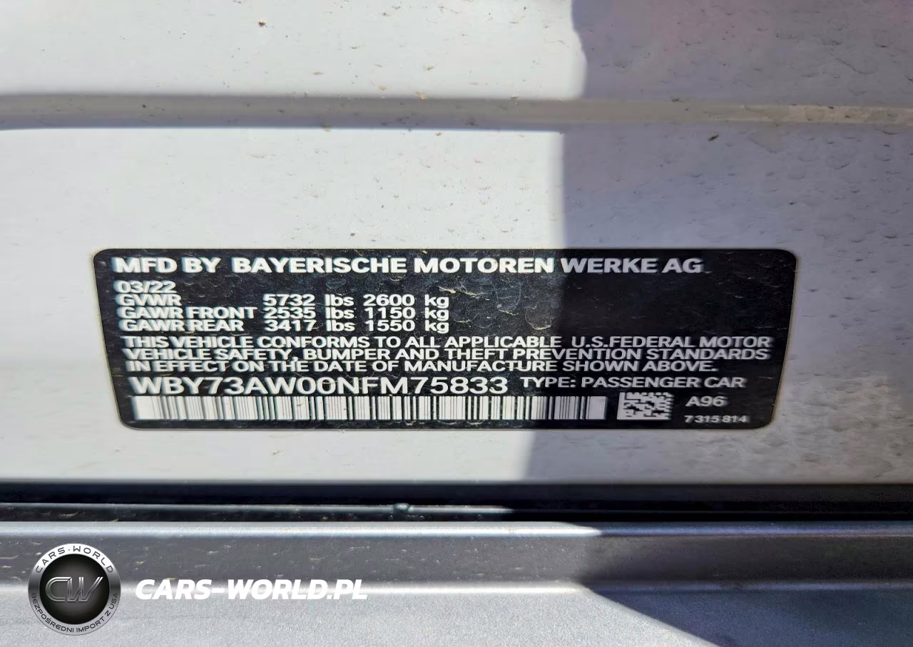2022 BMW I4 Edrive 40 VIN:WBY73AW00NFM75833 - 12